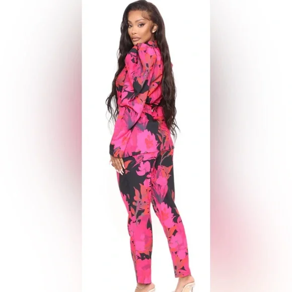 Best For Last Floral Blazer Set - Pink/combo -Medium - Picture 3 of 4